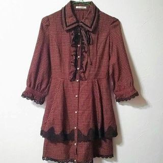 アクシーズファム(axes femme)の【美品】axes femme チェックワンピ(ミニワンピース)