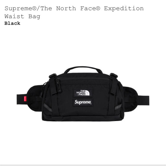 ブラックノースフェイスsupreme/the north face waist bag