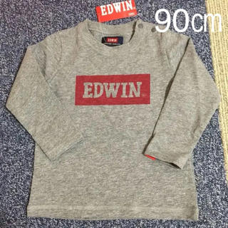 エドウィン(EDWIN)の新品 未使用 Ｔシャツ 長袖 90㎝ グレー エドウイン キッズ(Tシャツ/カットソー)