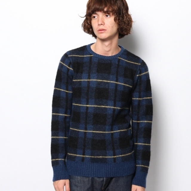 BEAMS(ビームス)のWARREN SCOTT×BEAMS（ビームス）☆別注モヘヤチェッククルーニット メンズのトップス(ニット/セーター)の商品写真