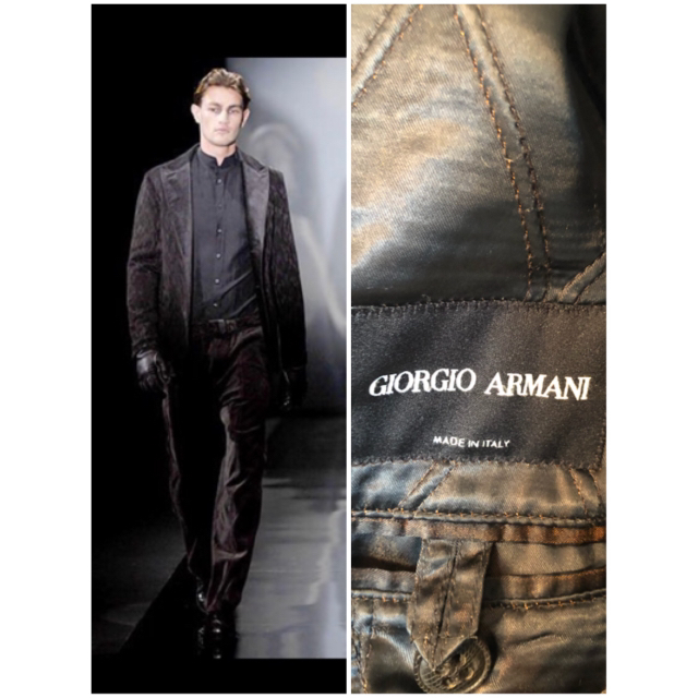 Giorgio Armani - ジョルジオアルマーニクロコダイル切替ボアラペル