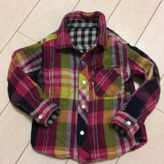 エフオーキッズ(F.O.KIDS)の90センチ チェック シャツ リバーシブル(Tシャツ/カットソー)