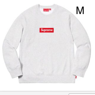 シュプリーム(Supreme)のM Supreme ボックスロゴ クルーネック  グレー box logo(スウェット)