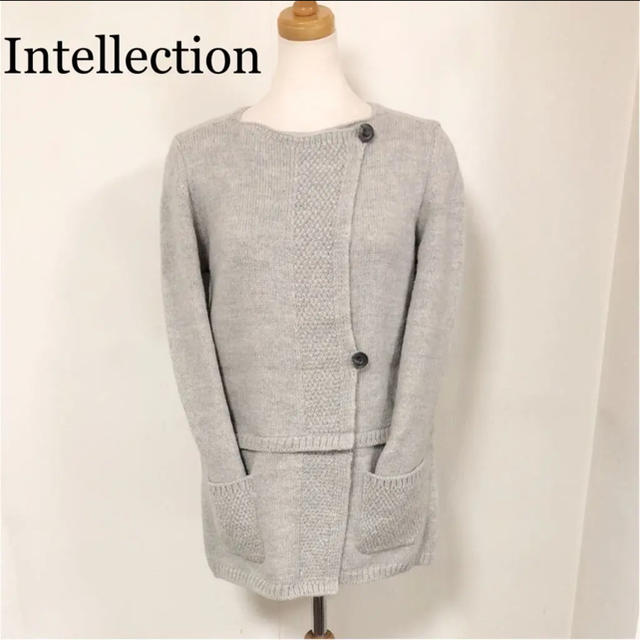 INTELECTION(インテレクション)の美品！Intellection ウール100% ニットコート レディースのジャケット/アウター(ニットコート)の商品写真