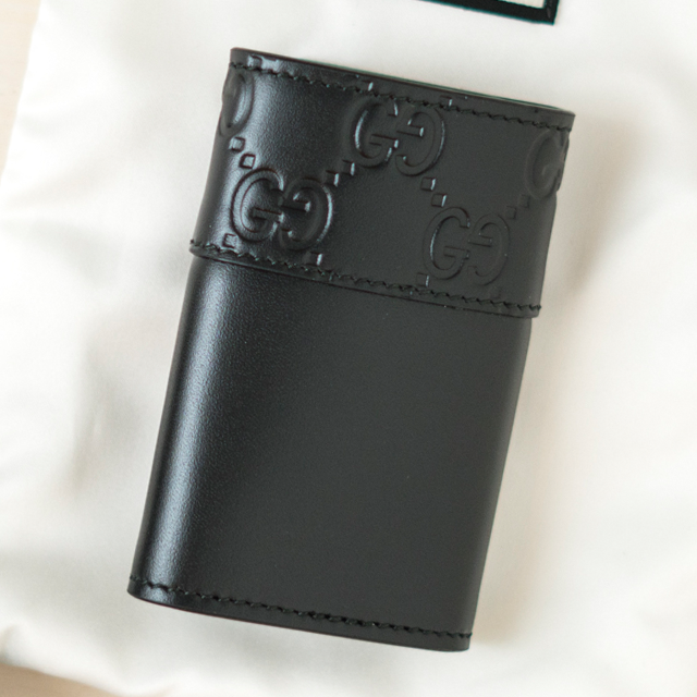 新品★GUCCI★GG柄レザーキーケース ブラック256433 Tファッション小物
