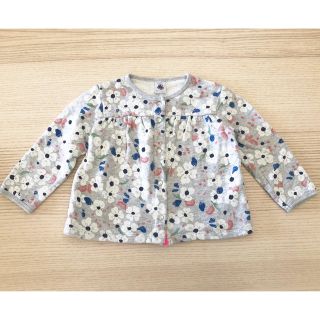 プチバトー(PETIT BATEAU)のプチバトー 花柄スウェットカーディガン 18m 81㎝(カーディガン/ボレロ)