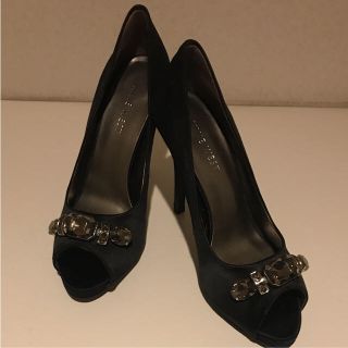 ナインウエスト(NINE WEST)のナインウエスト NINE WEST サテン 黒 ヒール パンプス パーティー (ハイヒール/パンプス)