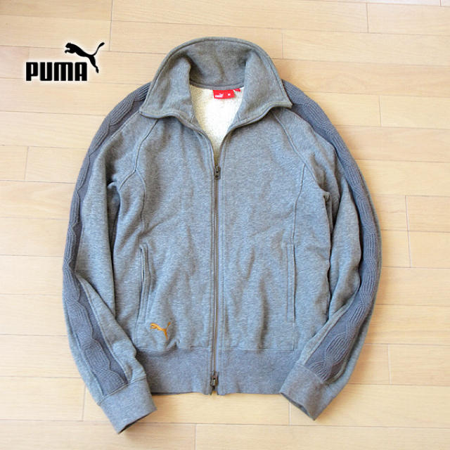 PUMA(プーマ)の美品 Mサイズ PUMA プーマ メンズ ニット ジップジャケット グレー メンズのジャケット/アウター(その他)の商品写真