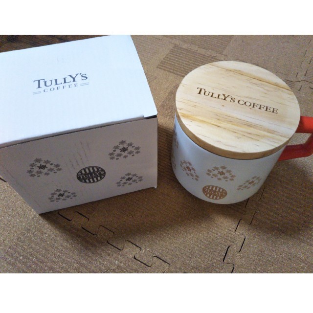 TULLY'S COFFEE(タリーズコーヒー)のタリーズコーヒー　ステンレスマグ　ゴムパッキンつき木製フタ付き　新品未使用　箱付 インテリア/住まい/日用品のキッチン/食器(グラス/カップ)の商品写真