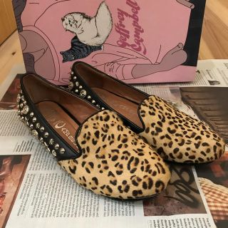 ジェフリーキャンベル(JEFFREY CAMPBELL)の【keira様専用】ジェフリーキャンベル レザースタッズ ローファー 24.0(ローファー/革靴)