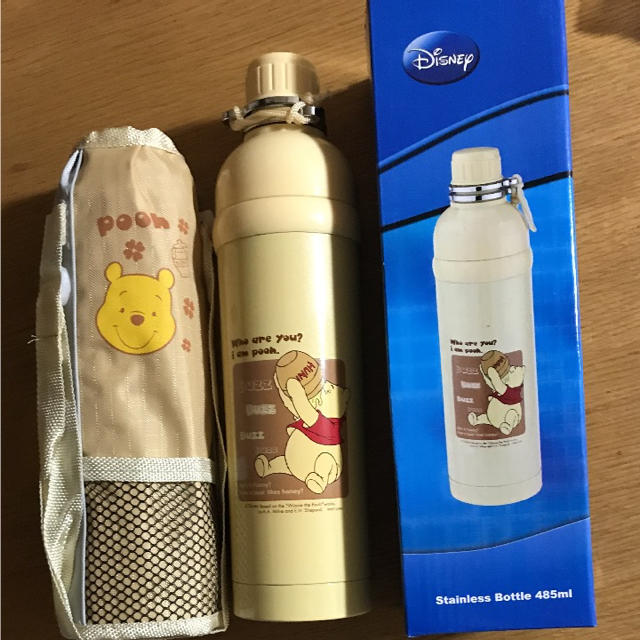 Disney(ディズニー)の新品 プーさん ディズニー カバー付 直飲みステンレスボトル 子供用水筒 キッズ/ベビー/マタニティの授乳/お食事用品(水筒)の商品写真