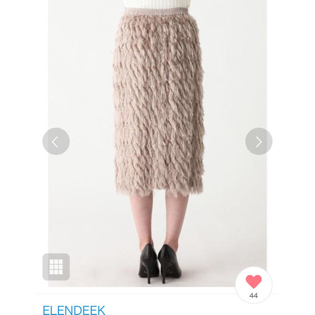 DEUXIEME CLASSE(ドゥーズィエムクラス)のELENDEEK   ロングフリンジIQスカート ベージュ レディースのスカート(ひざ丈スカート)の商品写真