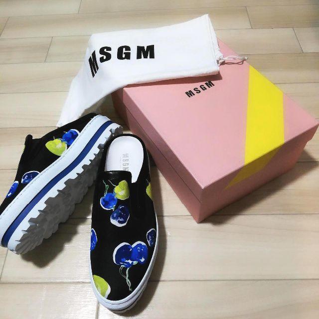 MSGM♡新品未使用！青い実柄のスリッポン