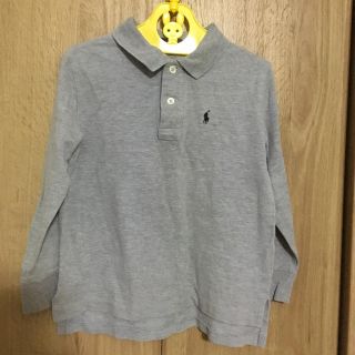 ポロラルフローレン(POLO RALPH LAUREN)の男の子110本物ラルフローレンのグレー胸元紺ポニーの長袖カットソー  (Tシャツ/カットソー)