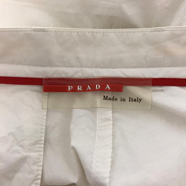 PRADA(プラダ)のPRADA SPORT プラダスポーツ ホワイトコットンナイロンパンツ48 メンズのパンツ(スラックス)の商品写真