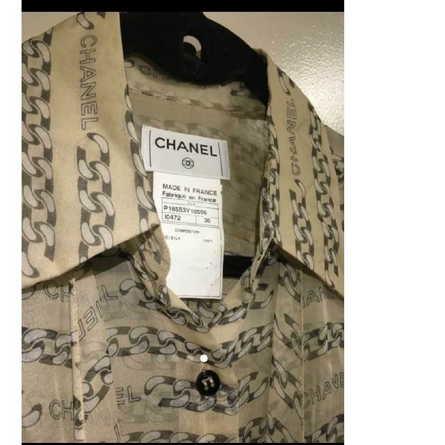 CHANEL☆シャネル シルク100%キャミソール付きブラウス 激安通販の