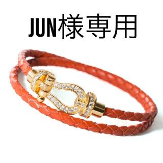 JUN様専用　二連巻きホースシューブレスレット オレンジ(ブレスレット)