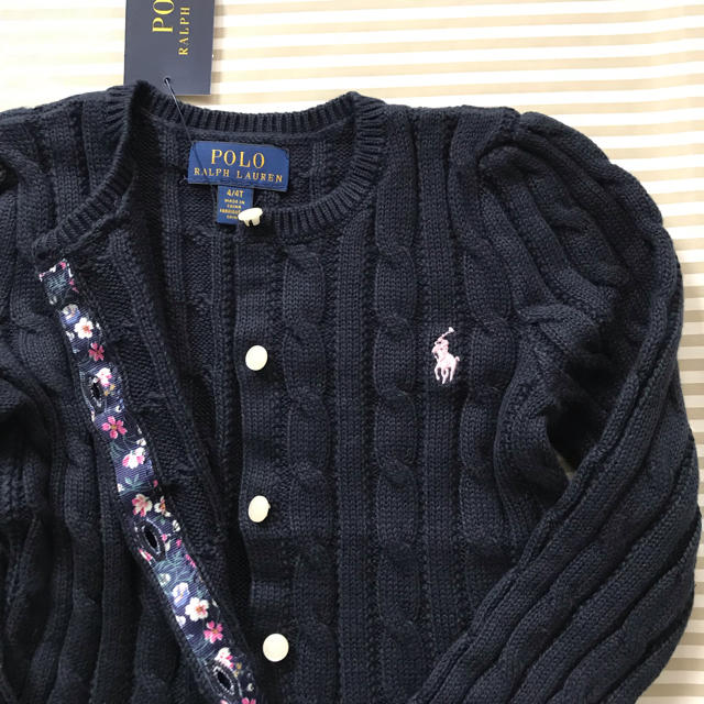 Ralph Lauren(ラルフローレン)のいちご様専用ラルフローレン ペプラムケーブル カーディガン130センチ キッズ/ベビー/マタニティのキッズ服女の子用(90cm~)(カーディガン)の商品写真