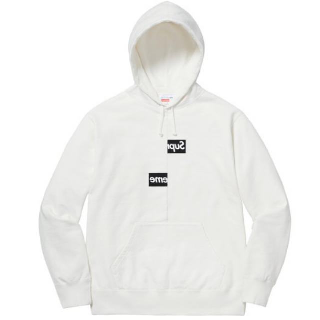 supreme comme des garcons box logo パーカー白