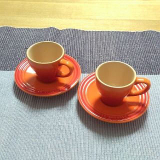 ルクルーゼ(LE CREUSET)のルクルーゼ エスプレッソ カップ&ソーサー ペア(グラス/カップ)