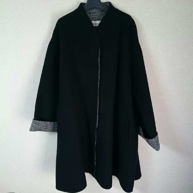 Diorノーカラーウールコート黒ヴィンテージCHANELユニクロIENAアローズロングコート