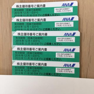 エーエヌエー(ゼンニッポンクウユ)(ANA(全日本空輸))のANA 株主優待券 5枚(その他)