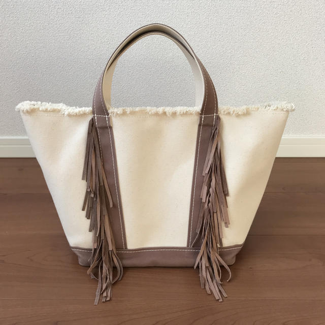 ayako side fringe tote bag Mサイズ camel