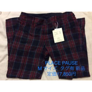 ロイスクレヨン(Lois CRAYON)のPLACE PAUSE 冬用パンツ ウール混 チェック柄 ロック風 新品タグ付き(カジュアルパンツ)