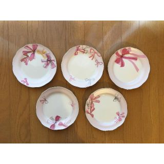 【値下】an・an リボンモチーフ・ケーキ皿・5枚セット(食器)