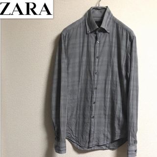 ザラ(ZARA)の【ZARA】グレンチェック シャツ 40 ブラックタグ(シャツ)