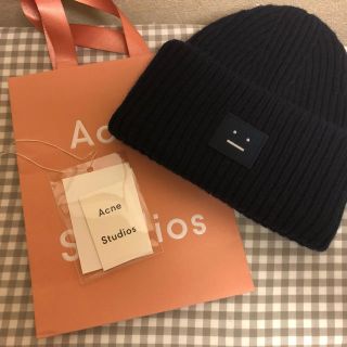 アクネ(ACNE)のAcne Studios ニット帽 紺色(ニット帽/ビーニー)