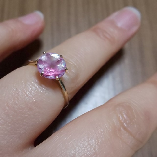 箱付き  14K  ピンクトルマリン リング レディースのアクセサリー(リング(指輪))の商品写真