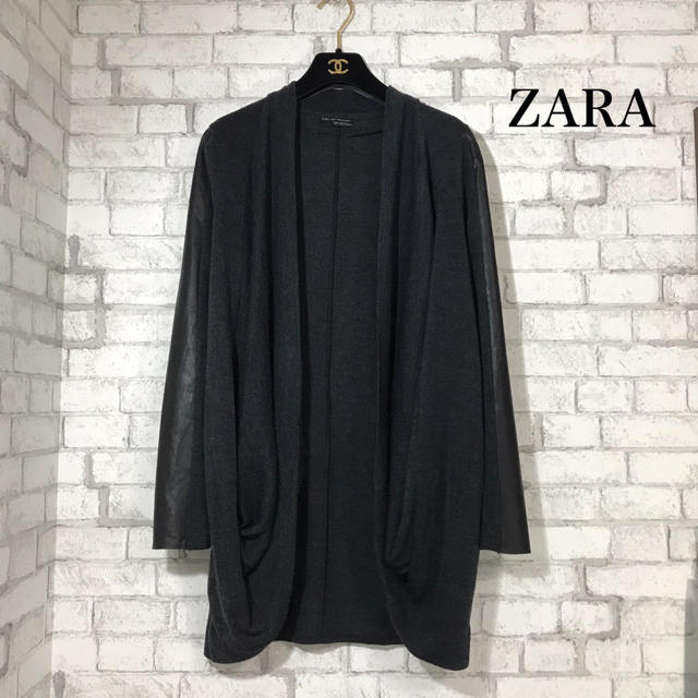 ZARA(ザラ)のZARA 異素材 ロング カーディガン レディースのトップス(カーディガン)の商品写真