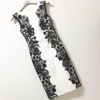 タダシショウジ(TADASHI SHOJI)の新品同様☆定価9万 タダシショージ 幻のホワイト 人気 芸能人着用 2(ミディアムドレス)