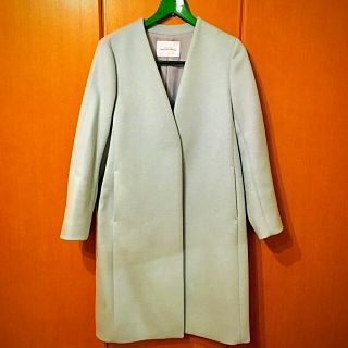 ユナイテッドアローズグリーンレーベルリラクシング(UNITED ARROWS green label relaxing)のノーラペルコート 38 ライム(ロングコート)