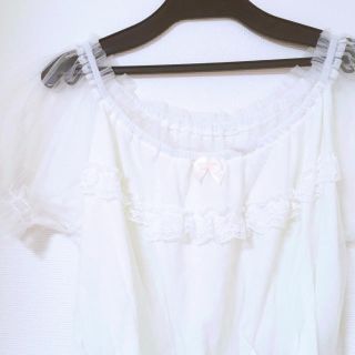 アンクルージュ(Ank Rouge)の美品♡アンクルージュ ふんわりデザインのシースルーカットソー(カットソー(半袖/袖なし))