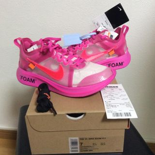 ナイキ(NIKE)の25cm NIKE OFF-WHITE ZOOM FLY  オフホワイト(スニーカー)