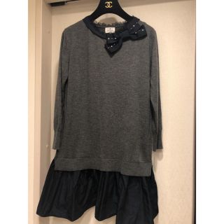 ランバンオンブルー(LANVIN en Bleu)のLANVINenBleu未使用に近い美品✨(ひざ丈ワンピース)