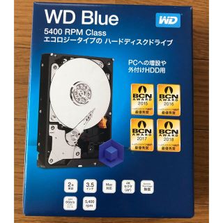 WD Blue  5,400RPM Class エコロジータイプのHDD(PCパーツ)