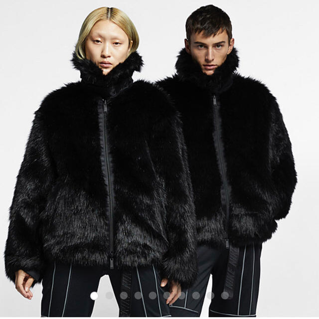 NIKE × AMBUSH reversible faux fur coat 黒