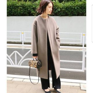 イエナ(IENA)の新品　2018aw イエナ　ラムウールノーカラーロングコート(ロングコート)