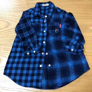 ダブルビー(DOUBLE.B)の新品未使用 Double.B チェック柄シャツワンピース 90(ワンピース)