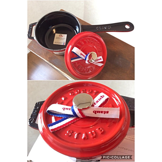 【美品】ストウブ staub スモールソースパン 10cm チェリー