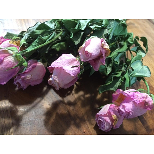 バラドライフラワー  花材 ピンク ハンドメイドのフラワー/ガーデン(ドライフラワー)の商品写真