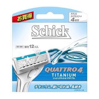 新品送料込 Schick QUATTRO4 チタニウム 替刃12個(メンズシェーバー)