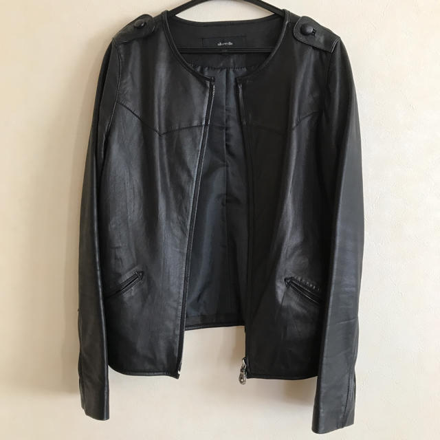 allureville/レザージャケットブラックとても柔らかく軽い¥40000程