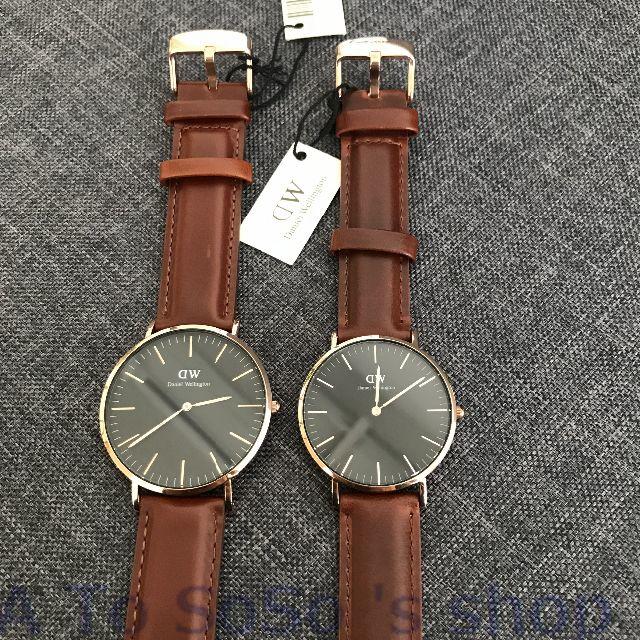 Daniel Wellington(ダニエルウェリントン)の年末のお値下げ中☆DW　2本セット　レディース　メンズ　ブラック メンズの時計(腕時計(アナログ))の商品写真