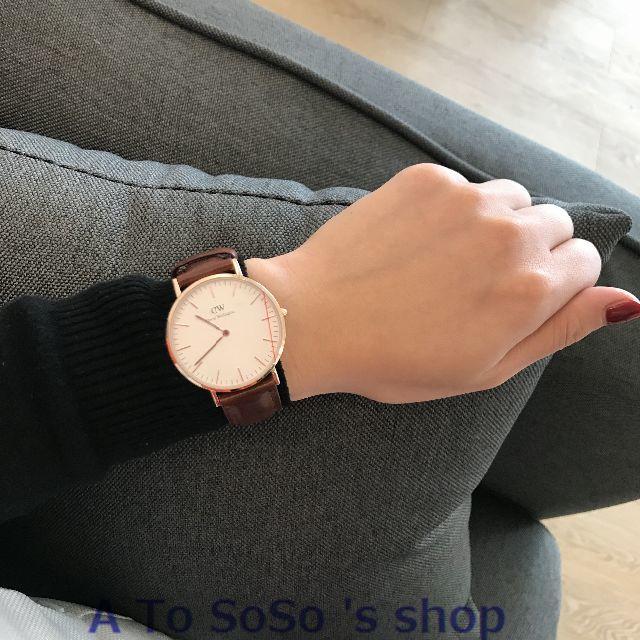 Daniel Wellington(ダニエルウェリントン)の年末のお値下げ中☆DW　人気　40MM 　ブラウン　ローズゴールド メンズの時計(腕時計(アナログ))の商品写真