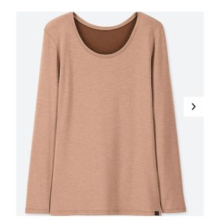 ユニクロ(UNIQLO)の新品 ユニクロ 極暖 ヒートテック クルーネックT ブラウン Sサイズ(アンダーシャツ/防寒インナー)