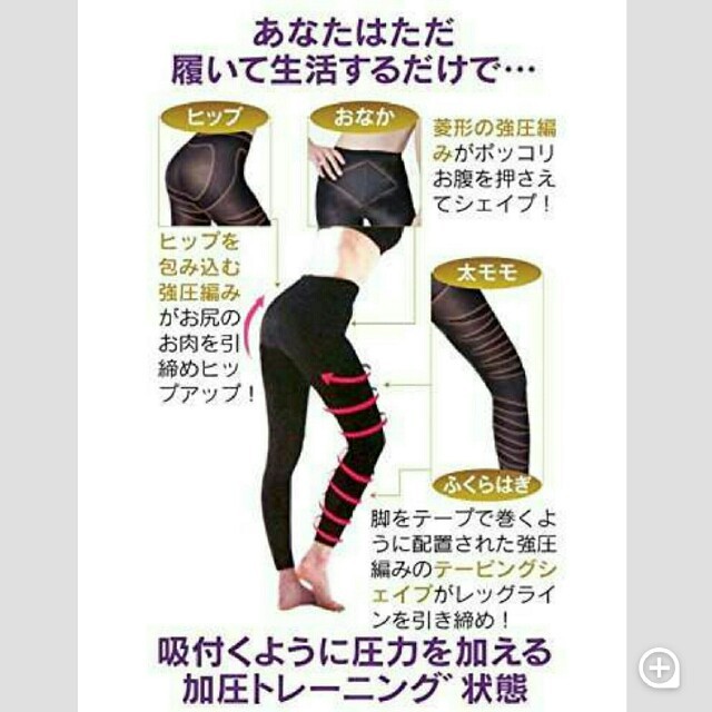 【L-LL】履くだけ美脚 リンパサポート ダイエットスパッツ コスメ/美容のダイエット(エクササイズ用品)の商品写真